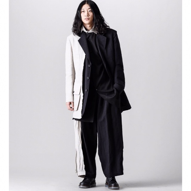 Yohji Yamamoto POUR HOMME(ヨウジヤマモトプールオム)の【未使用級☆完品】22SS ヨウジヤマモト プールオム LOOK2 スタイル 2 メンズのスーツ(セットアップ)の商品写真