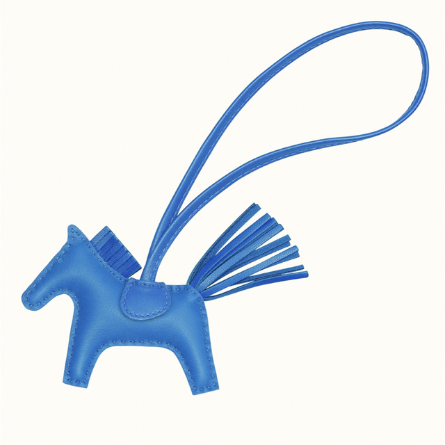 Hermes(エルメス)のエルメスHERMES ロデオチャームPM 単色ブルー・ザンジバル青色 ハンドメイドのファッション小物(バッグチャーム)の商品写真