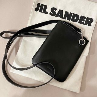 ジルサンダー(Jil Sander)のJIL SANDER ロゴ入り レザー LINK POUCH ショルダーバッグ(ショルダーバッグ)