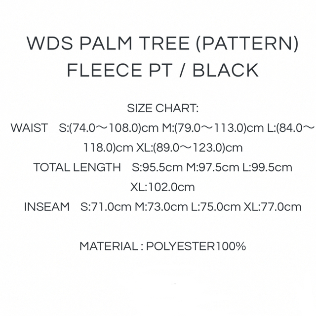 WDS PALM TREE (PATTERN) FLEECE PT