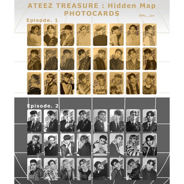 エンタメ/ホビーATEEZ Hidden map photo card complete 48