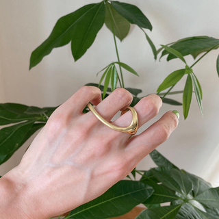 クラネ(CLANE)のDouble Finger Ring / gold / #101(リング(指輪))