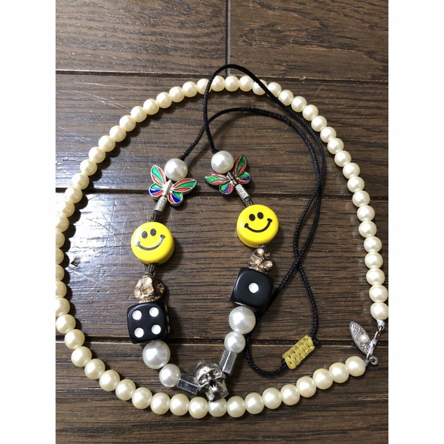 KAPITAL(キャピタル)のSalute サルーテ Smiley Pearl Necklace オマケ付き メンズのアクセサリー(ネックレス)の商品写真