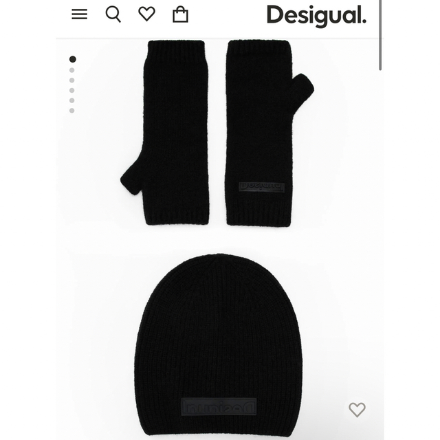 desigual デシグアル　ニット帽　ビーニー　手袋　グローブセット　ブラック