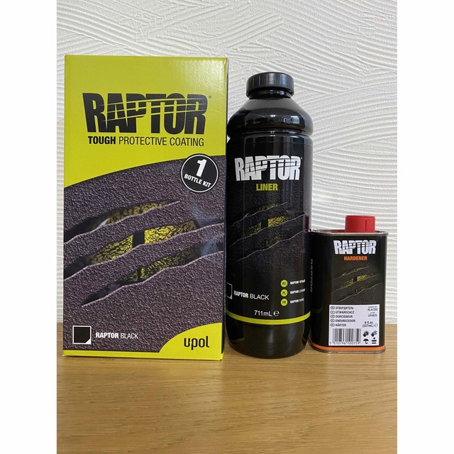 U-POL製RAPTOR LINER ブラック1L セット ラプターライナー自動車/バイク