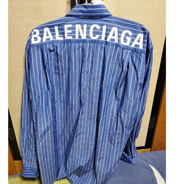 BALENCIAGA バレンシアガ バックロゴ ストライプシャツ-