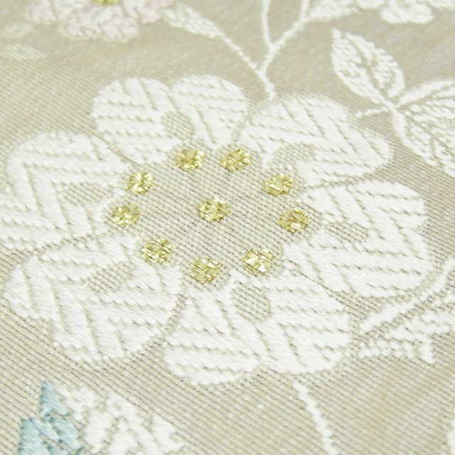 特選 唐織 やまと誂製 西陣織 花の図 袋帯 A809-12