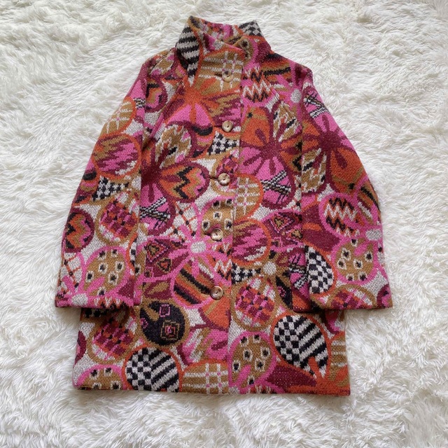 希少】一点物 ミッソーニ MISSONI マルチカラーコート イタリア製 総柄