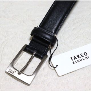 TAKEO KIKUCHI - 新品【タケオキクチ】本革 レザーベルト ビジネス 黒 ...