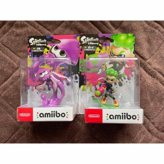 amiibo ボーイ(ネオングリーン)とイカ(ネオンパープル)(ゲームキャラクター)