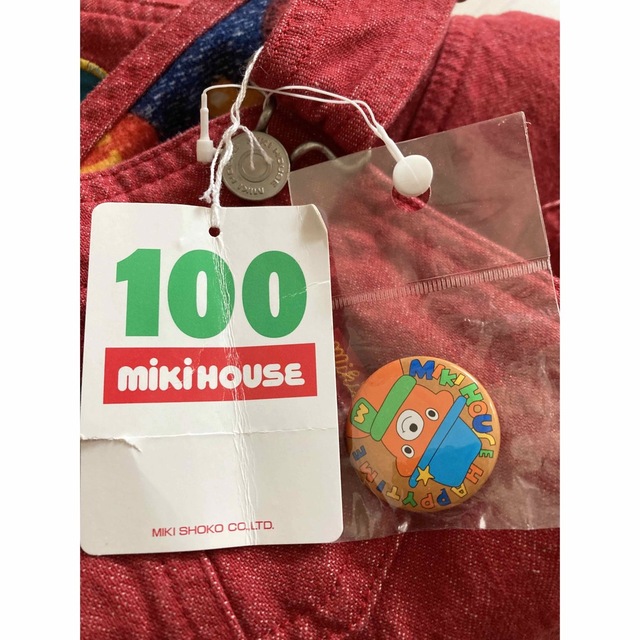 【レア】ミキハウス mikihouse　オーバーオール 赤 レトロ 100cm