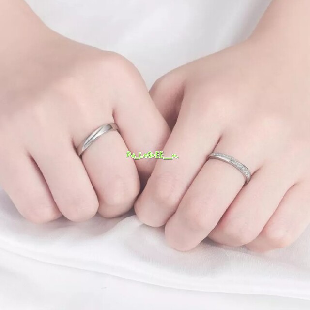 d指輪結婚指輪　婚約指輪　シンプル　ペアリング　s925　18k プラチナ　人気 レディースのアクセサリー(リング(指輪))の商品写真