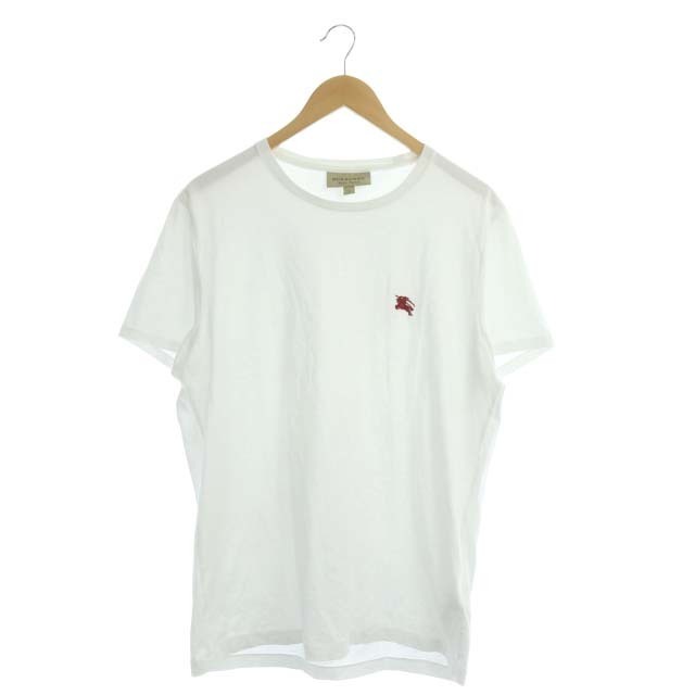 バーバリー ホースロゴ 刺繍 Tシャツ カットソー 半袖 L 白 赤
