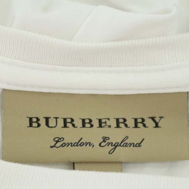 BURBERRY(バーバリー)のバーバリー ホースロゴ 刺繍 Tシャツ カットソー 半袖 L 白 赤 メンズのトップス(Tシャツ/カットソー(半袖/袖なし))の商品写真