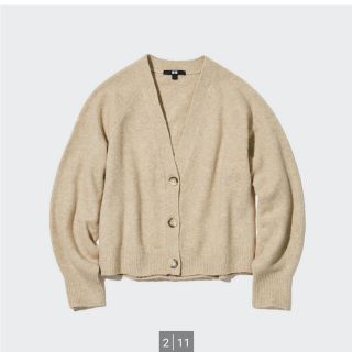 ユニクロ(UNIQLO)のUNIQLO スフレヤーンショートカーディガン XL 新品(カーディガン)