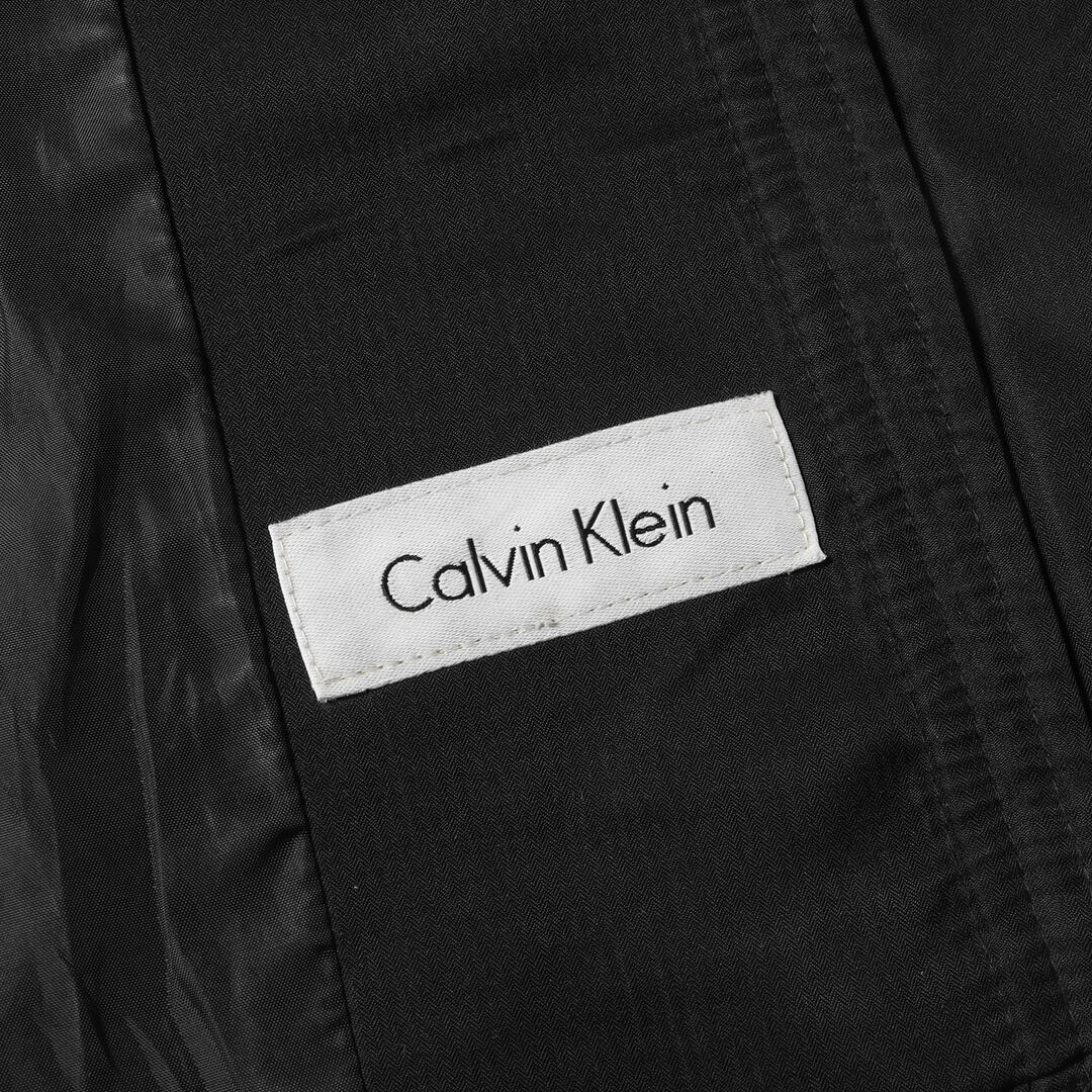 Calvin Klein カルバンクライン コート ライナー付き シャドーストライプ スタンドカラーコート ブラック 黒 36(S) アウター  ジャケット 【メンズ】【中古】
