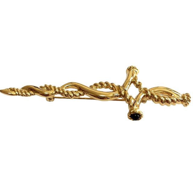 ニナリッチ　ゴールド　ブローチ　美品　フォーマル　ロープ　螺旋　十字 4