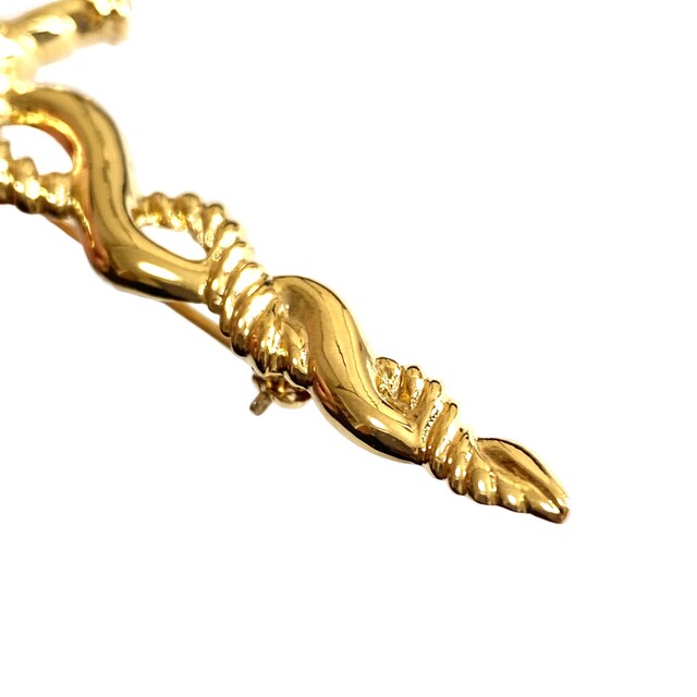 ニナリッチ　ゴールド　ブローチ　美品　フォーマル　ロープ　螺旋　十字 6