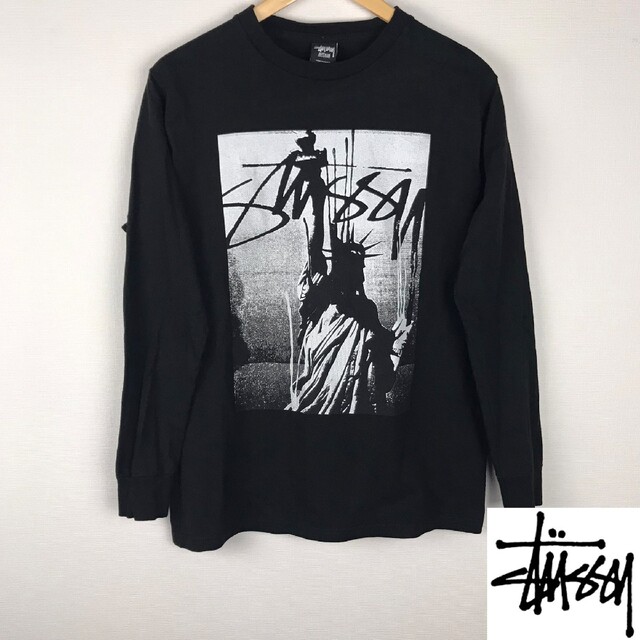 STUSSY(ステューシー)の美品 ステューシー 長袖Tシャツ ブラック サイズM メンズのトップス(Tシャツ/カットソー(七分/長袖))の商品写真