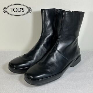 TOD'S トッズ サイドジップ ブーティ 本革 ショートブーツ ブラック39S ...