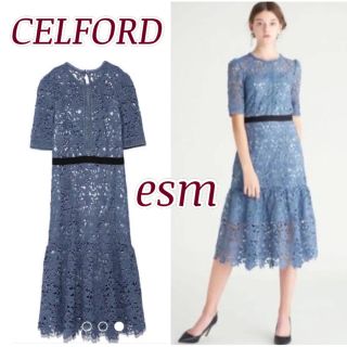 美品】CELFORD ロングプリーツワンピース レッド シャツワンピース 36