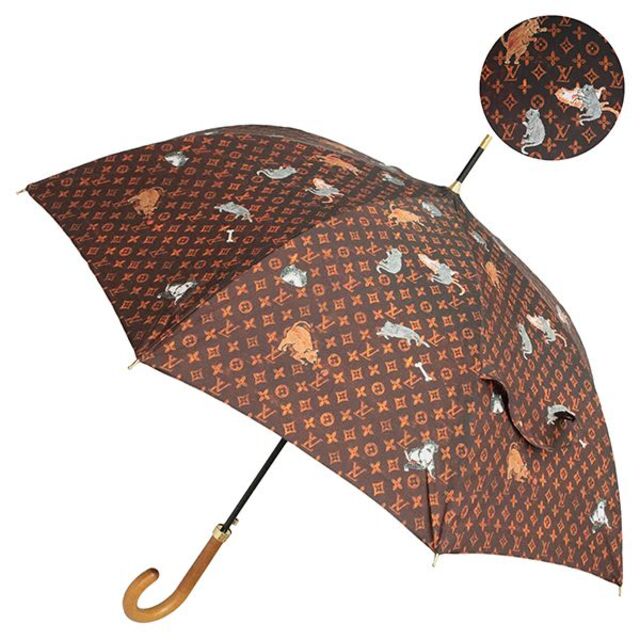 LOUIS VUITTON(ルイヴィトン)のルイヴィトン 傘 雨傘 長傘 雑貨 キャットグラム パラプリュイ 美品 1288 インテリア/住まい/日用品の日用品/生活雑貨/旅行(日用品/生活雑貨)の商品写真