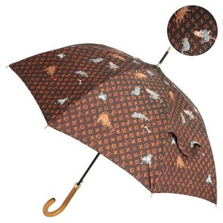 ルイヴィトン(LOUIS VUITTON)のルイヴィトン 傘 雨傘 長傘 雑貨 キャットグラム パラプリュイ 美品 1288(日用品/生活雑貨)