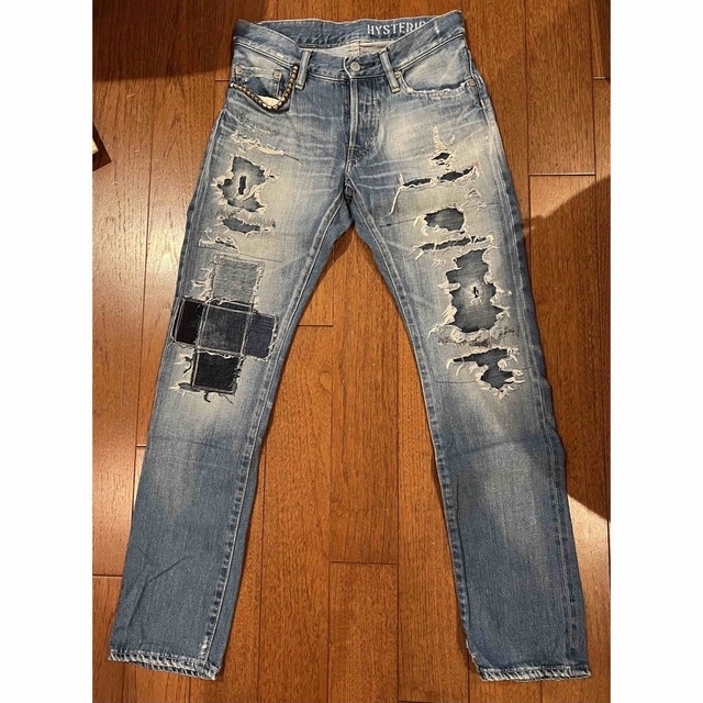 ヒステリックグラマー クラッシュ スリム デニム ジーンズ HYS スタッズ