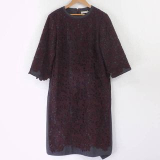 アドーア(ADORE)の美品 ADORE アドーア ワンピース グレー 38 ウール 他 レース レディース AM3826A57 (ミニワンピース)