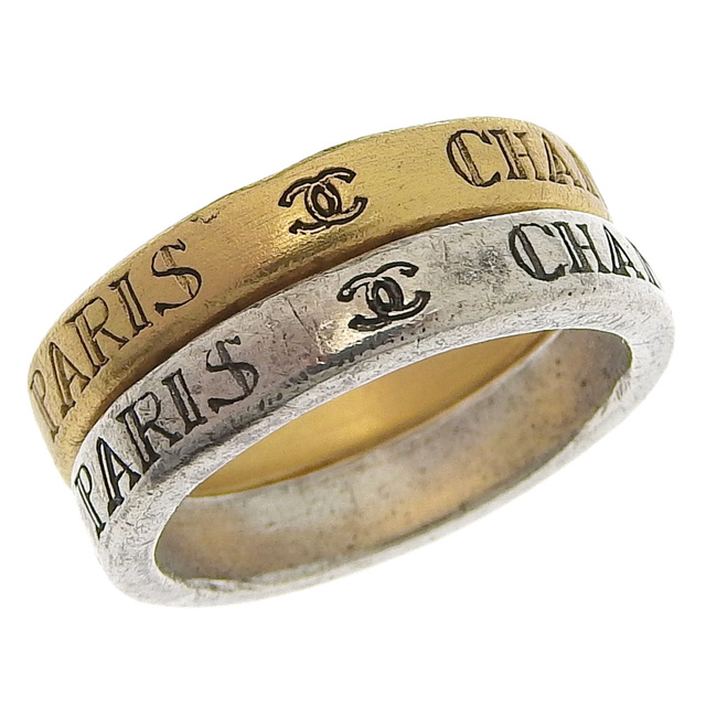 CHANEL(シャネル)の【CHANEL】シャネル 31RUE CAMBON PARIS ヴィンテージ 2本セット 金属製×金メッキ 11号 シルバー レディース リング・指輪 レディースのアクセサリー(リング(指輪))の商品写真
