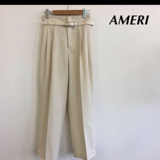 アメリヴィンテージ(Ameri VINTAGE)のAMERI SHAPELY HIGH WAIST PANTS M ホワイ(カジュアルパンツ)