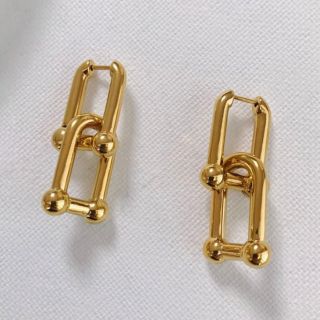 アメリヴィンテージ(Ameri VINTAGE)のSquare chain gold pierce No.190(ピアス)