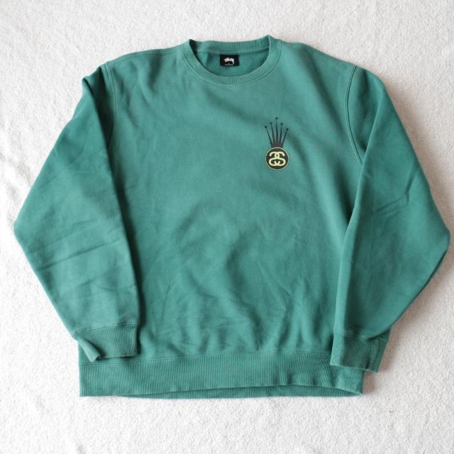 STUSSY ステューシー クラウンロゴ スウェット レア グリーン STUSSY ステューシー クラウンロゴ スウェット レア グリーン