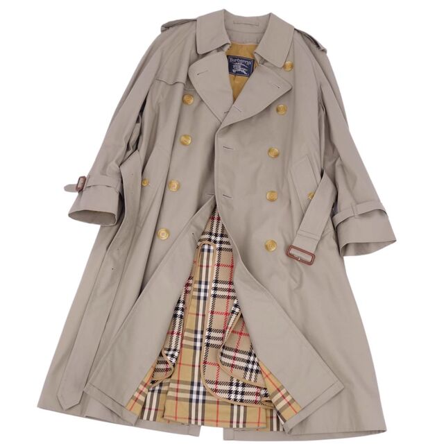 BURBERRY(バーバリー)の極美品 Vintage バーバリー Burberrys コート ライナー付き トレンチコート 裏チェック コットン アウター メンズ 92-170(M相当) サンドベージュ メンズのジャケット/アウター(トレンチコート)の商品写真