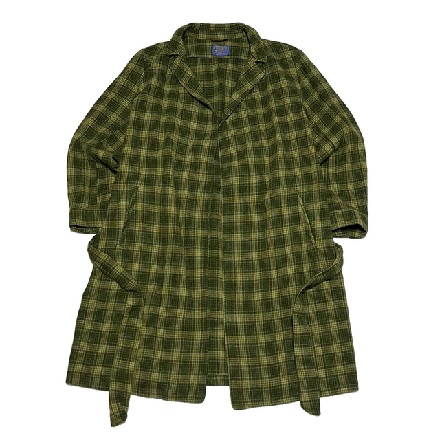 PENDLETON(ペンドルトン)の＊6089  pendleton ペンドルトン　チェック　ウール　ガウン　コート メンズのジャケット/アウター(ステンカラーコート)の商品写真