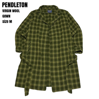 ペンドルトン(PENDLETON)の＊6089  pendleton ペンドルトン　チェック　ウール　ガウン　コート(ステンカラーコート)