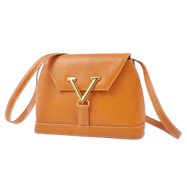 美品 Vintage ヴァレンティノ VALENTINO LES SACS バッグ ミニ ショルダーバッグ V金具 カーフレザー カバン レディース ブラウン