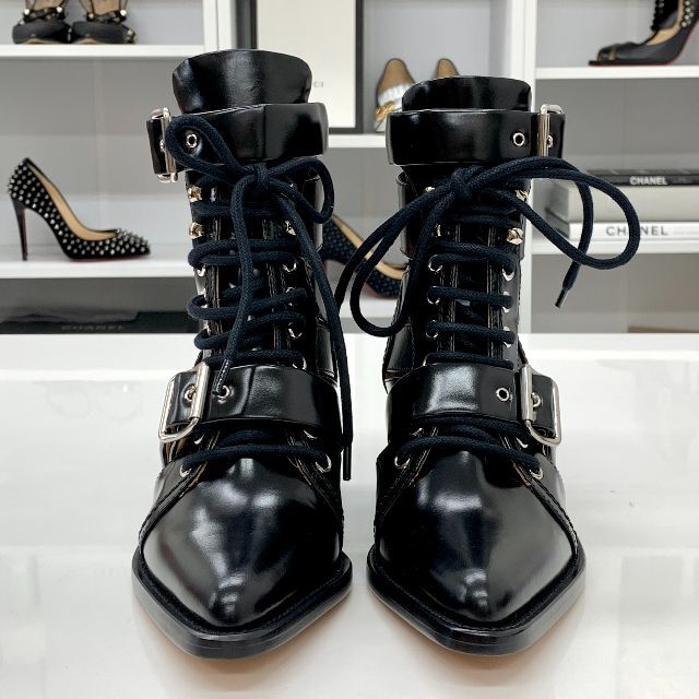Chloe - 2811 未使用 クロエ レザー レースアップ ショートブーツ