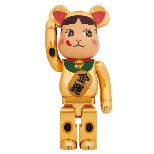 BE@RBRICK 招き猫 ペコちゃん 金メッキ 1000％ ベアブリック ...