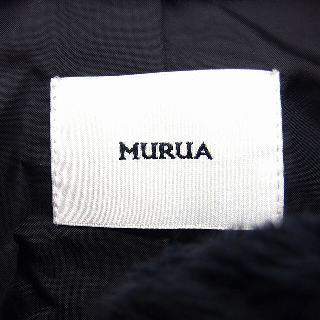 MURUA(ムルーア)のムルーア MURUA フェイクファー ノーカラーコート アウター 切替 ミドル丈 レディースのジャケット/アウター(毛皮/ファーコート)の商品写真