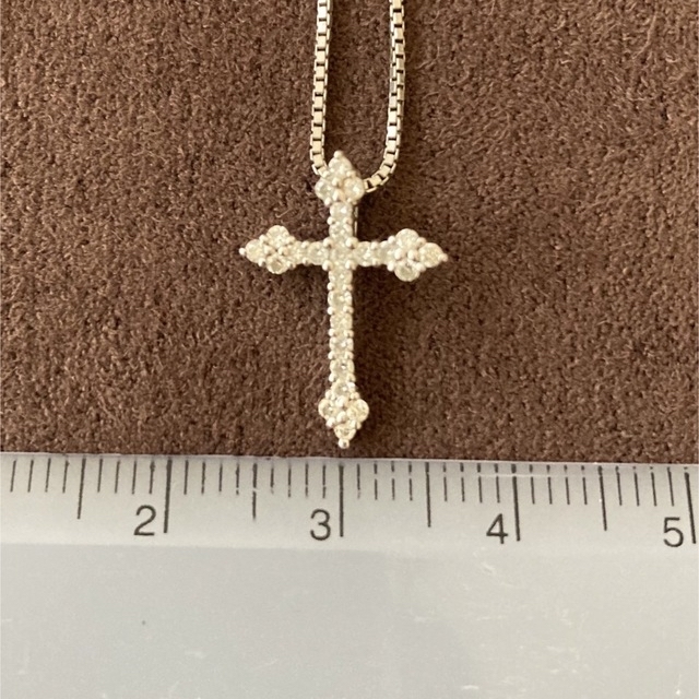 プラチナダイヤモンドクロスネックレス【Pt850 0.25ct】 ファッション