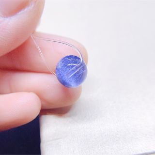 9mm 天然無処理 デュモルチェライトインクォーツ 丸玉