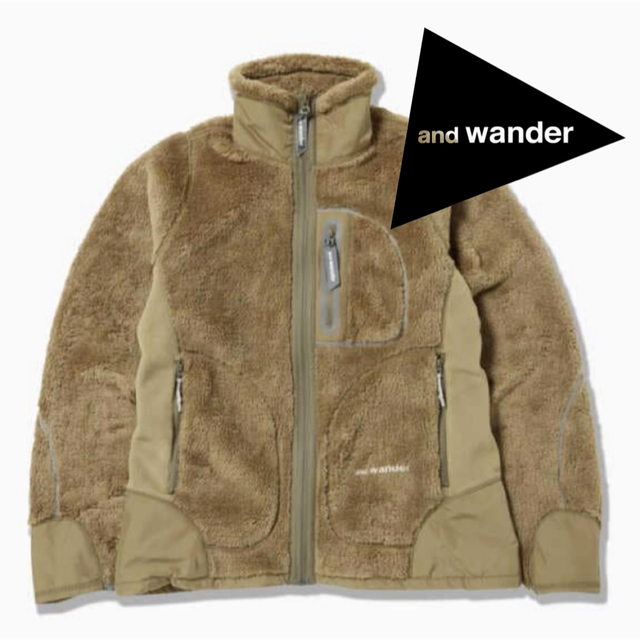 【美品!】and wander アンドワンダー フリース アウトドア お洒落 | フリマアプリ ラクマ