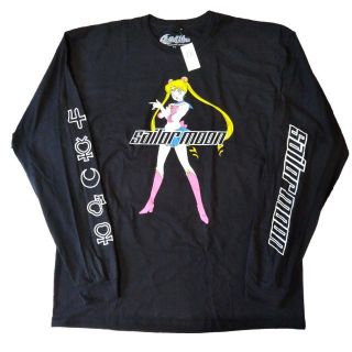 セーラームーン　スターライツ　Tシャツ　M 実寸はLぐらい　黒　アニメT *