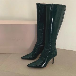 ジミーチュウ(JIMMY CHOO)の"SALE" 未使用 JIMMY CHOO パテントロングブーツ(ブーツ)