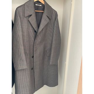 オーラリー(AURALEE)のオーラリー　18AW/DOUBLE FACE CHECK LONG COAT(ステンカラーコート)