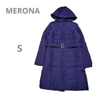 MERONA メローナ キルティング ロングコート  着痩せ パープル 紫 S(ダウンコート)