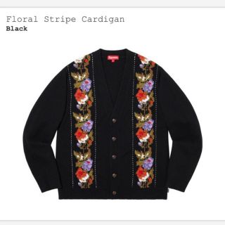 Supreme floral stripe cardigan ブラック