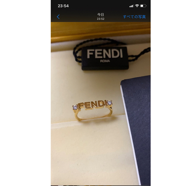 フェンディ FENDI リング ホワイトクリスタル 指輪 ゴールド 8AH393