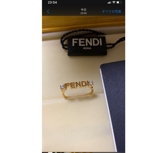 フェンディ FENDI リング ホワイトクリスタル 指輪 ゴールド 8AH393